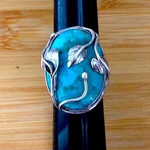 $79 Estate Fashion Ring Sterling Silver Marked ID 925 SSP Size 10 & 1/4